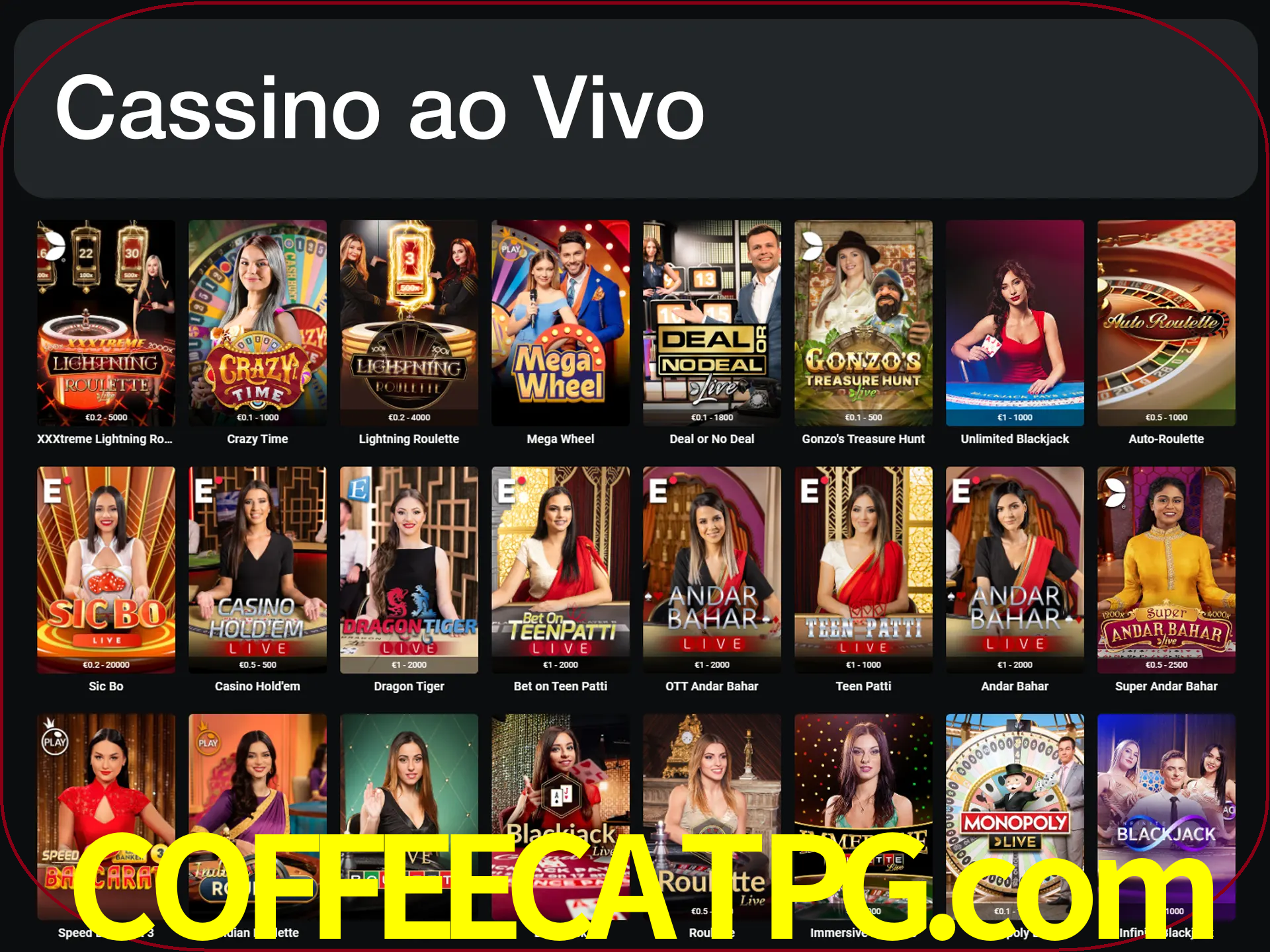 Jogue jogos de cassino com um verdadeiro dealer.