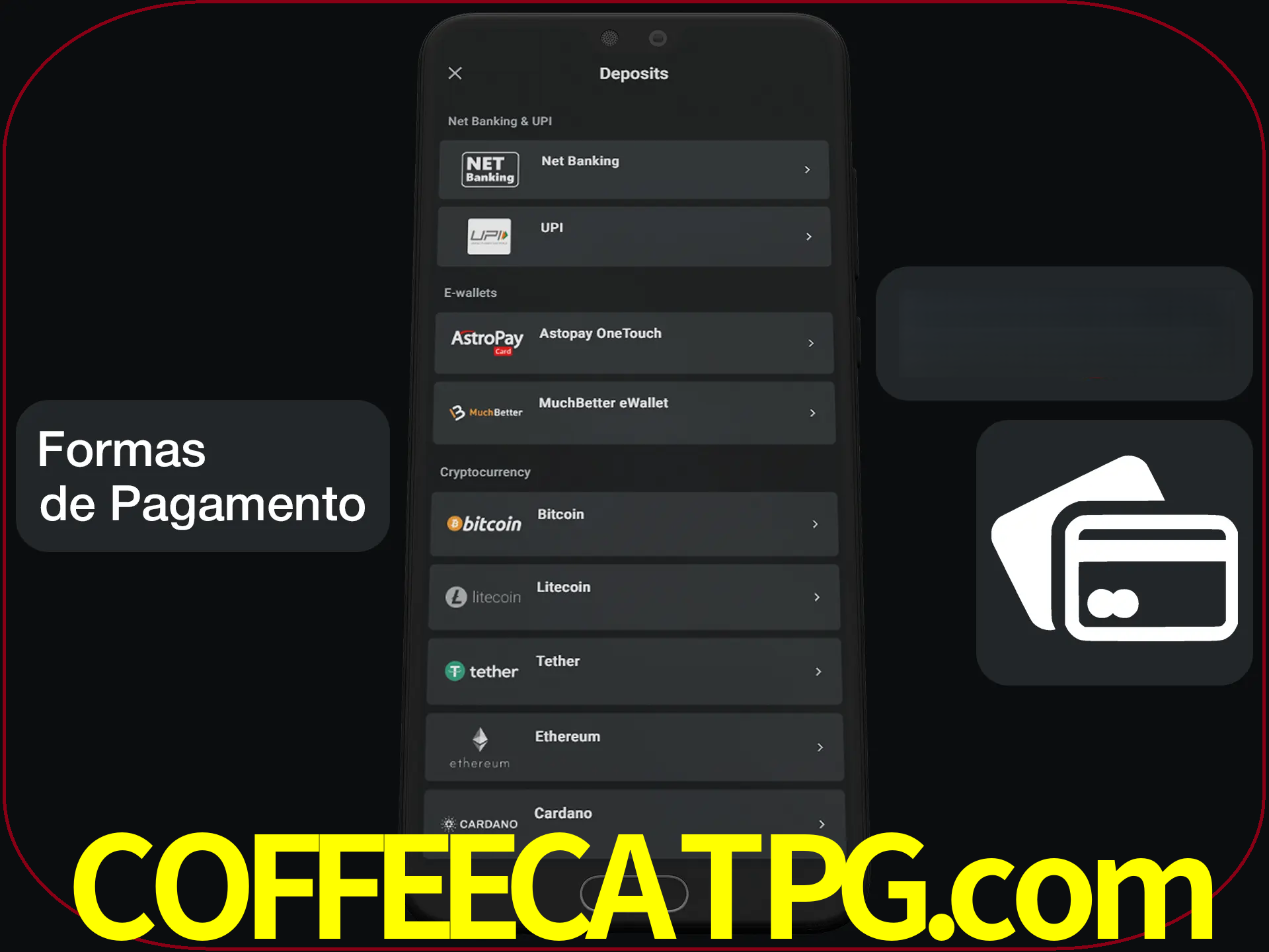 Escolha a forma de pagamento de sua preferência.