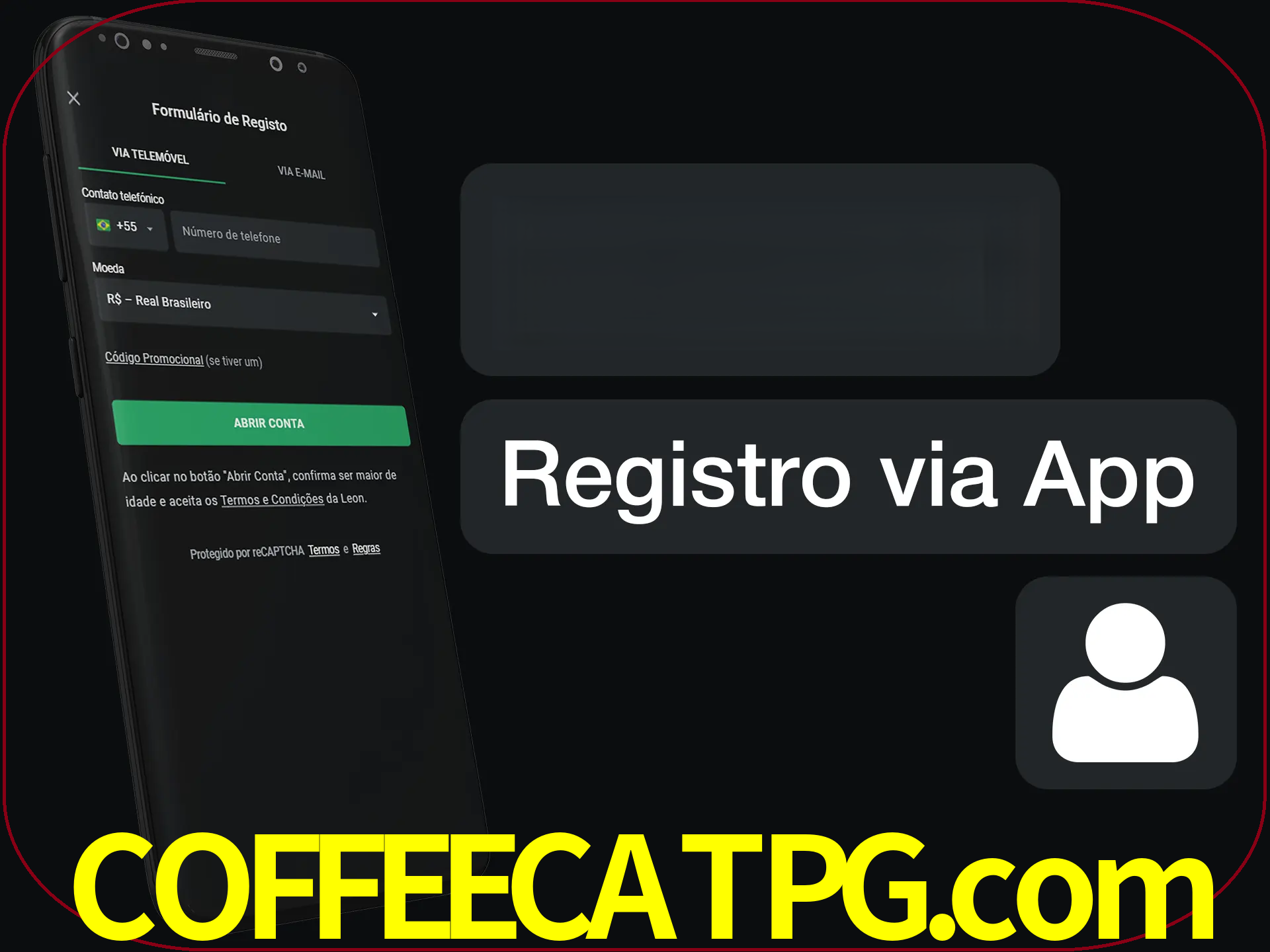 Registre-se com duas etapas usando o aplicativo.