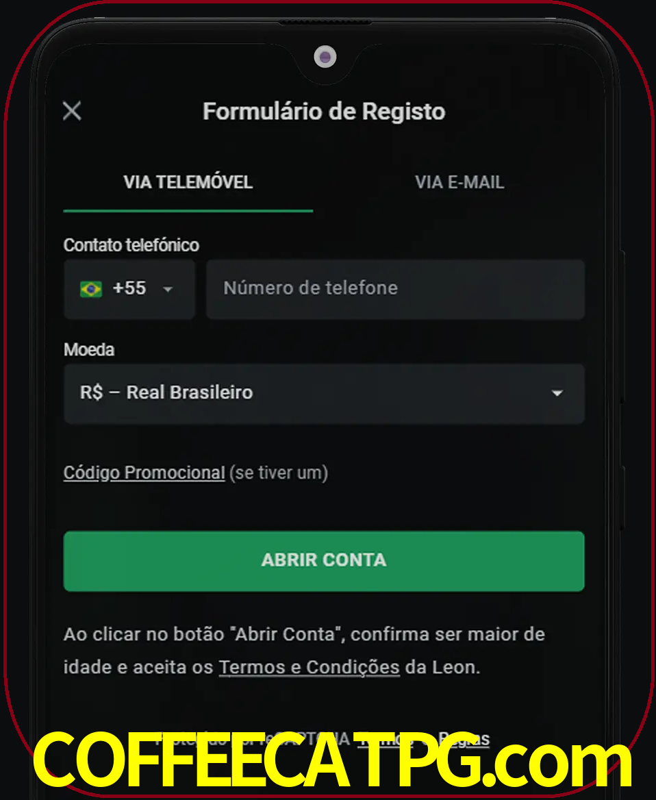 Abra o aplicativo e inicie o processo de registro.