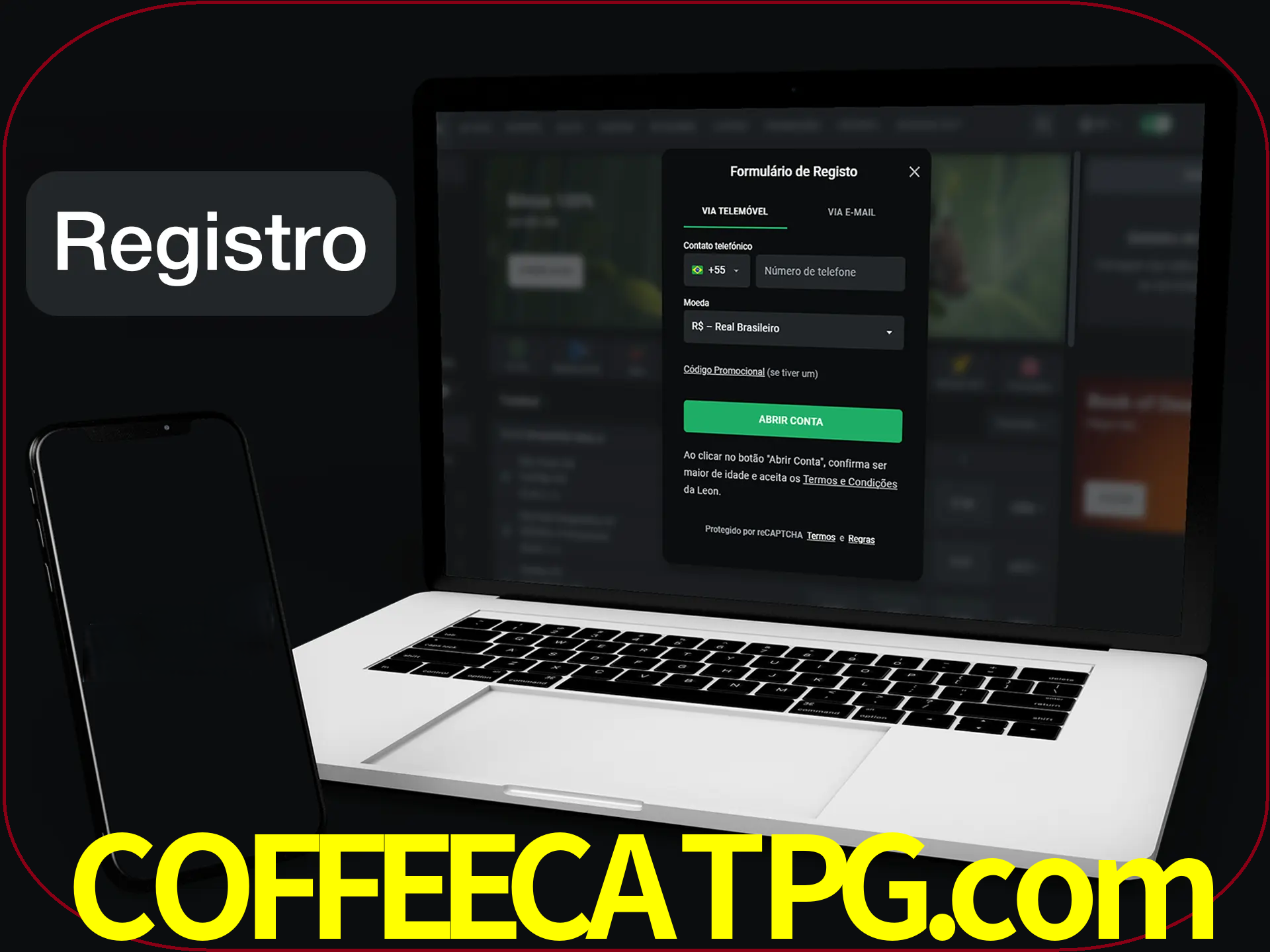 O registro na LeonBet é simples.