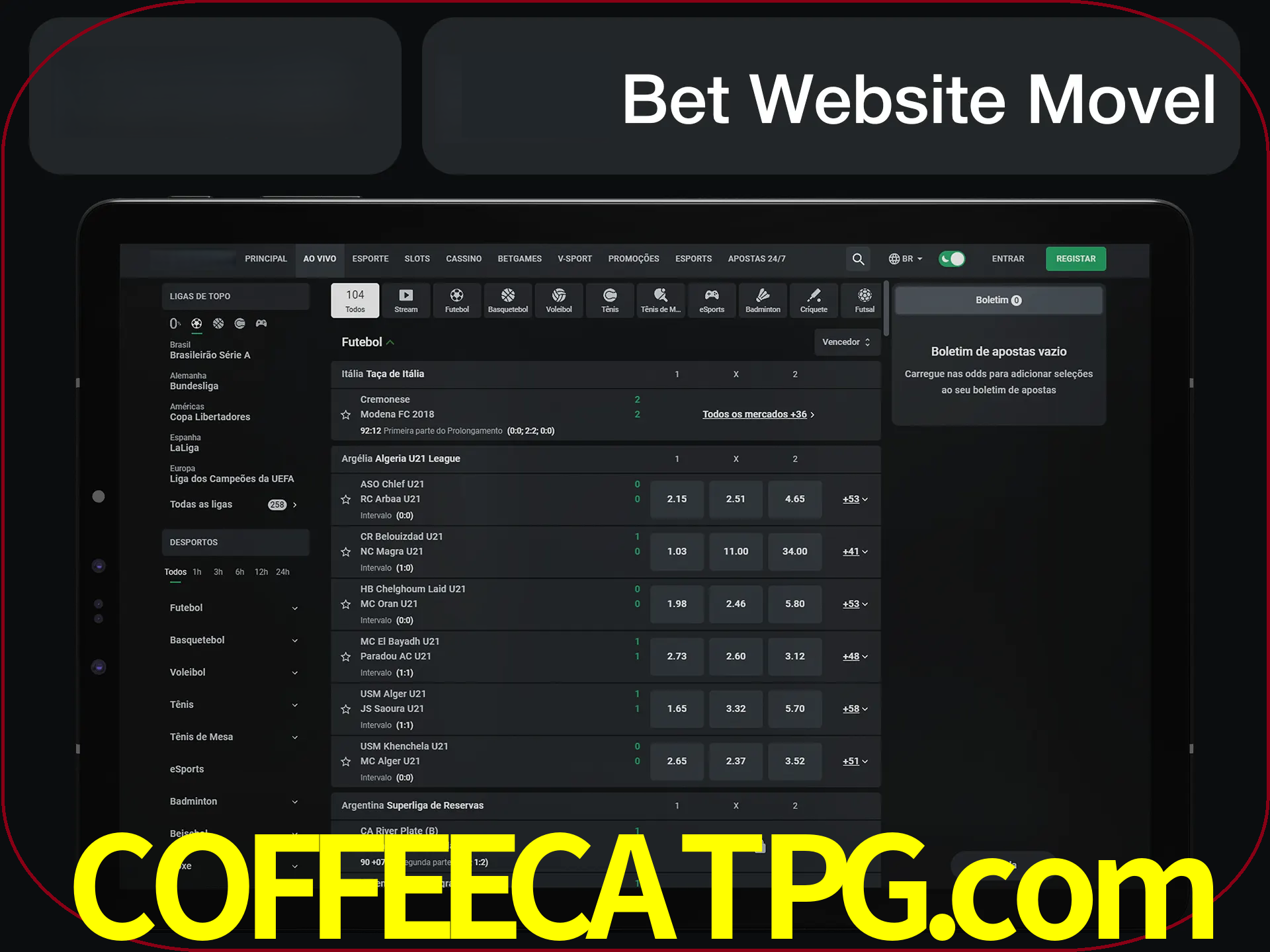 Use nosso website em qualquer dispositivo.