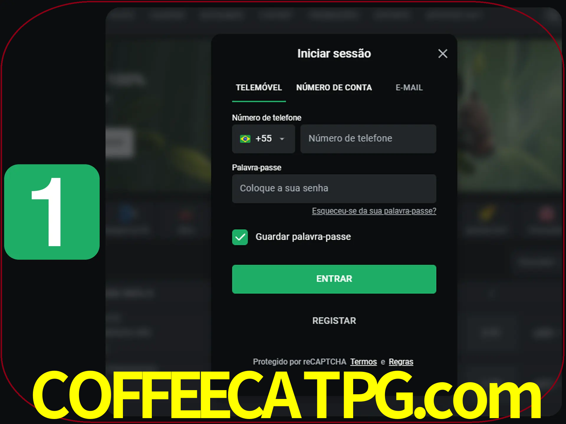 Clique no botão Entrar.